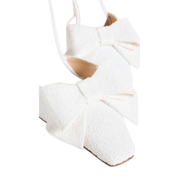 NEW NALEBE dimante glitter high heel mule bridal in white - Picture 3 of 5